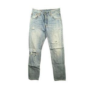 Levi's Womens Button‎ Fly Distressed Straight Leg Light Wash Denim Size 26/30